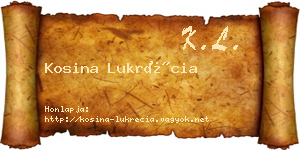 Kosina Lukrécia névjegykártya
